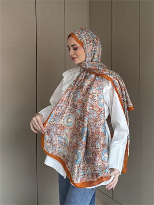 Mozaik Desen Şal Turuncu (096)