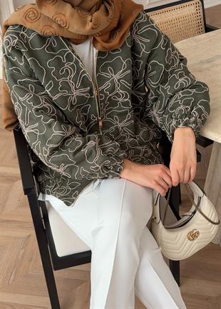 Muadil Dokulu Ceket Yeşil