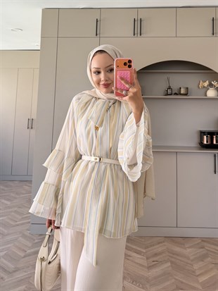 Nacre Çizgili Bluz Butteryellow 
