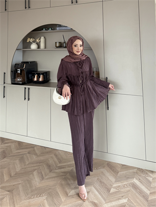 Nada Dantel Detaylı Pantolonlu Takım Mürdüm (2023)