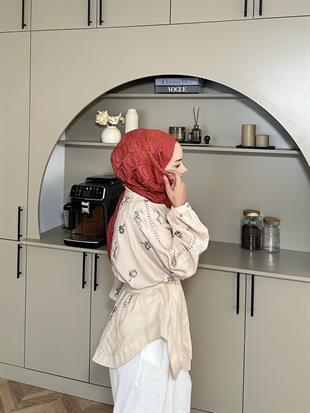 Nakışlı Kimono Bej