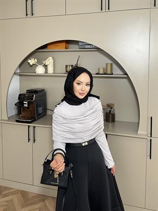 Nalu Drapeli Çıtçıtlı Body Gri