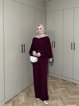 Delara Atkılı Pantolonlu Takım Acı Kahve (2357)