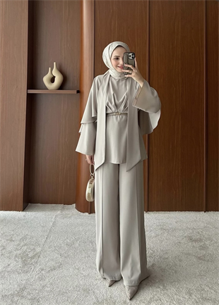 Delara Atkılı Pantolonlu Takım Haki (2357)