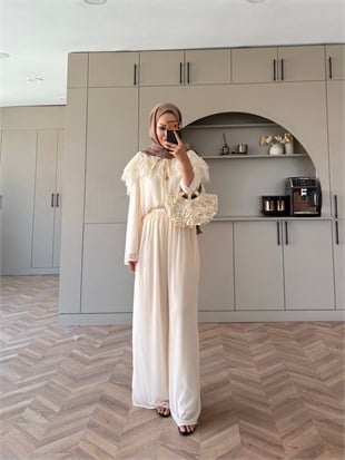 Necta Dantelli Pantolon Takım Bej (5808)
