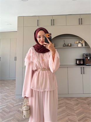 Necta Dantelli Pantolon Takım Pembe (5808)
