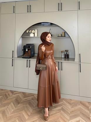 Nesa Deri Elbise Taba