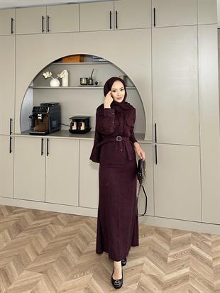 Neva Gömlekli Etekli Takım Bordo