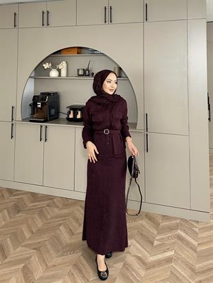 Neva Gömlekli Etekli Takım Bordo