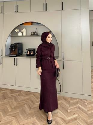 Neva Gömlekli Etekli Takım Bordo