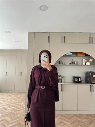 Neva Gömlekli Etekli Takım Bordo