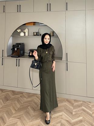 Neva Gömlekli Etekli Takım Haki