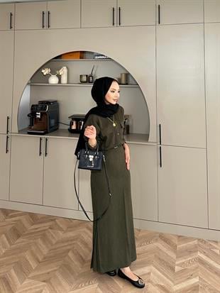 Neva Gömlekli Etekli Takım Haki