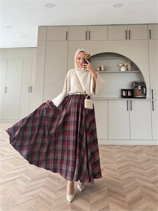 Niche Ekose Etek Desen 1 Bordo 