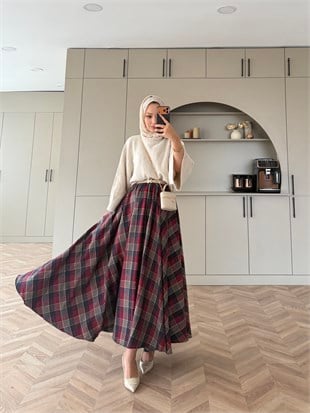 Niche Ekose Etek Desen 1 Bordo 