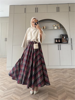 Niche Ekose Etek Desen 1 Bordo 