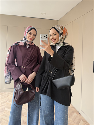 Niva Broş Detaylı Gömlek Bordo (4406)