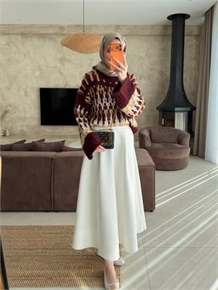 Norveç Desenli Kazak Mürdüm (889)