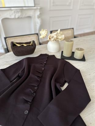 Odella Çelik Örme Hırka Kahve