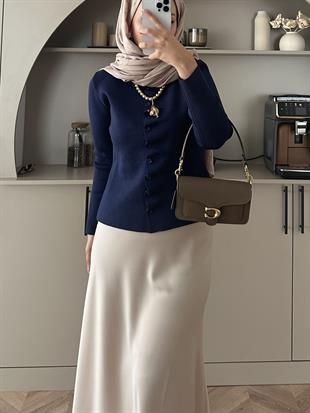 Odella Çelik Örme Hırka Lacivert