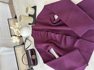 Odella Çelik Örme Hırka Mürdüm