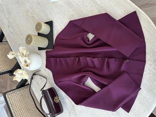 Odella Çelik Örme Hırka Mürdüm