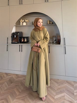 Odessa Pantolonlu Kimono Takım Yağ Yeşili (4518)