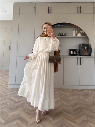 Ofelia Gipeli Etekli Takım Beyaz (5747)