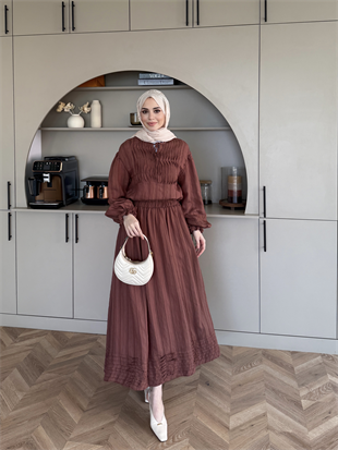 Ofelia Gipeli Etekli Takım Kahve (5747)