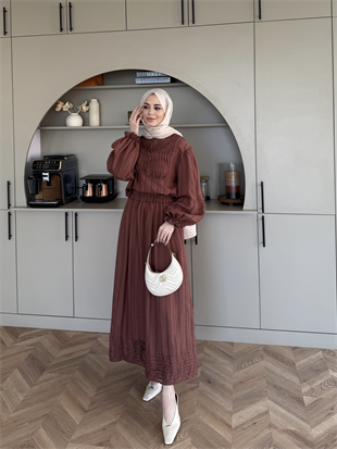 Ofelia Gipeli Etekli Takım Kahve (5747)