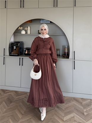 Ofelia Gipeli Etekli Takım Kahve (5747)