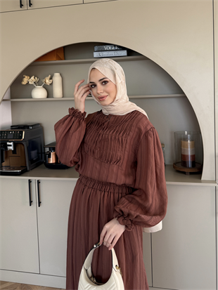 Ofelia Gipeli Etekli Takım Kahve (5747)