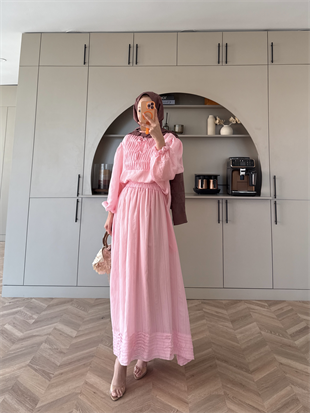 Ofelia Gipeli Etekli Takım Pembe (5747)