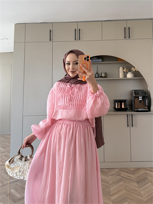 Ofelia Gipeli Etekli Takım Pembe (5747)