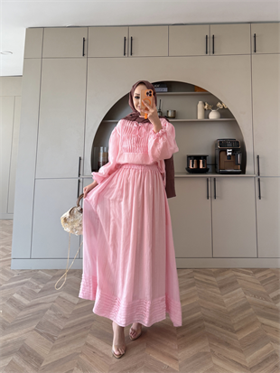 Ofelia Gipeli Etekli Takım Pembe (5747)