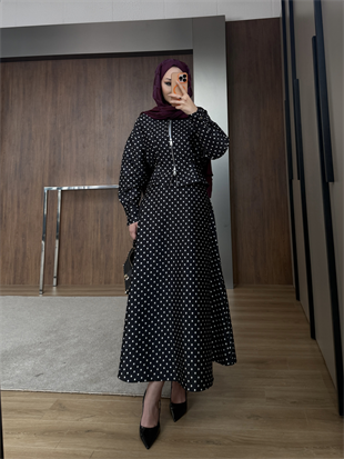 Puantiyeli Takım Siyah (4428)