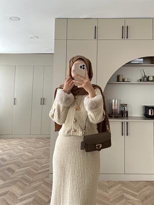 Oliva Triko Etekli Takım Bej