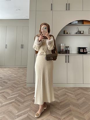 Oliva Triko Etekli Takım Bej