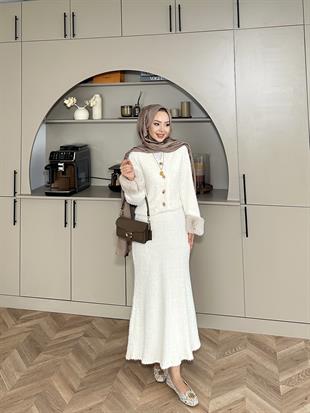 Oliva Triko Etekli Takım Ekru