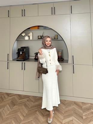 Oliva Triko Etekli Takım Ekru