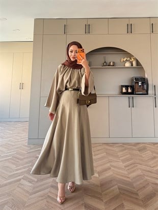 Olive Etekli Takım Vizon (7151)