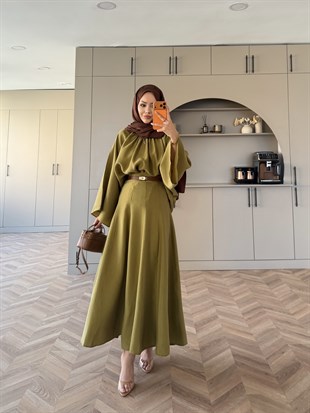 Olive Etekli Takım Yağ Yeşili (7151)