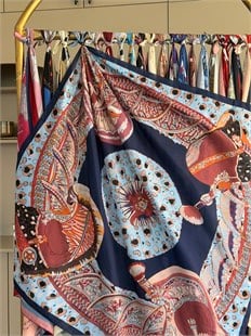 Omuz Şalı Mavi/Kiremit (10)