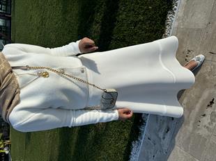 (ÖNSİPARİŞ) 10 iş günü sonra kargolanacaktır Mila Çan Kesim Puf Etek Beyaz