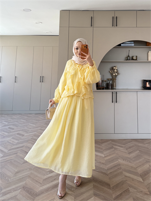 Orchid Fırfırlı Etekli Takım ButterYellow (5745)