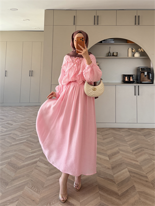 Orchid Fırfırlı Etekli Takım Pembe (5745)