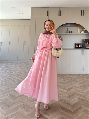 Orchid Fırfırlı Etekli Takım Pembe (5745)