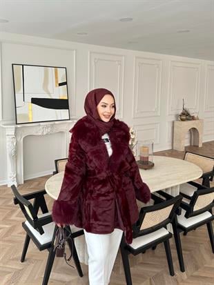 Orjinal Alpaka Kürk Bordo