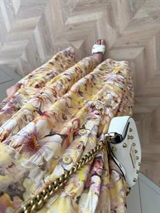 Orkide Pamuk Vual Elbise Sarı