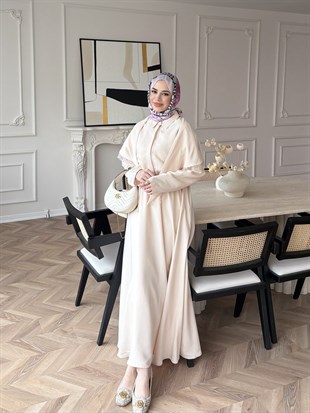 Orlina Omuz Şallı Elbise Bej (1886)